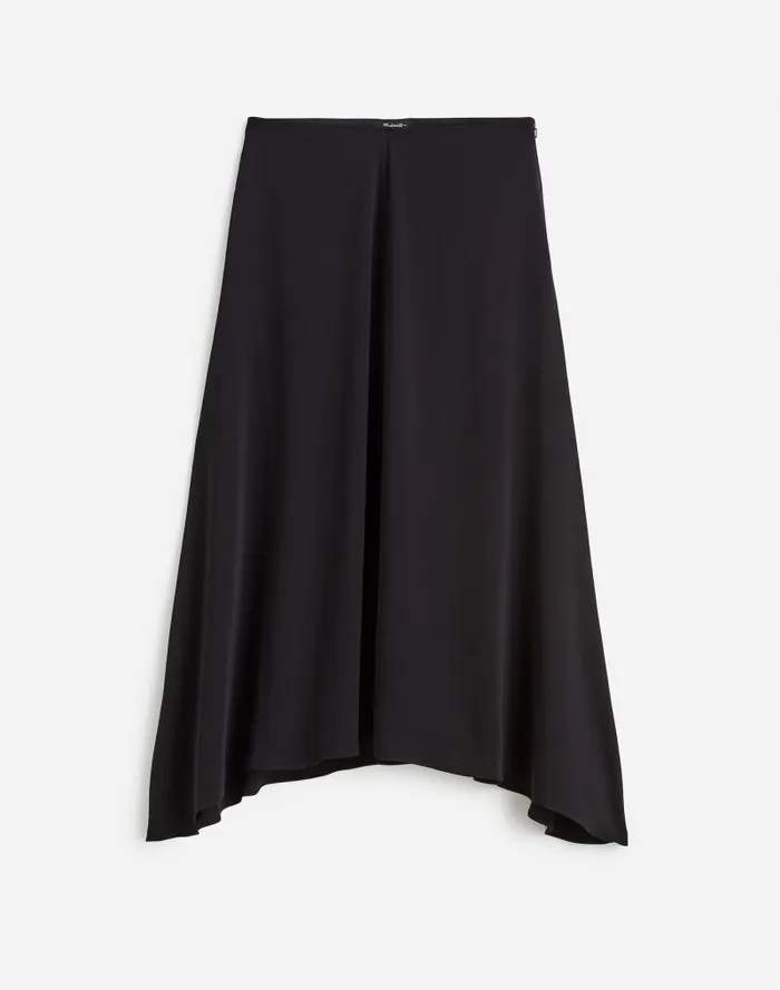 Women Asymmetric Midi Skirt True Black Madewell Skirts