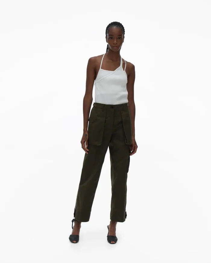 Women Asymmetric Rib Slip Tp Chalk White Helmut Lang TShirts and Sweatshirts