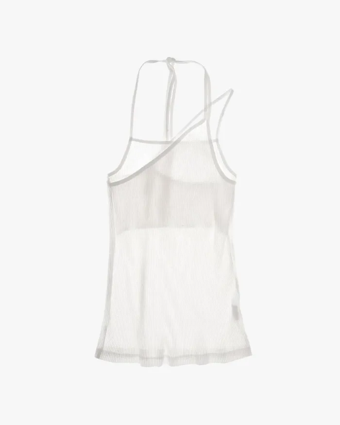 Women Asymmetric Rib Slip Tp Chalk White Helmut Lang TShirts and Sweatshirts