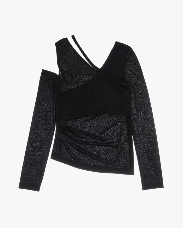 Women Asymmetrical Top Basalt Black Helmut Lang Tops