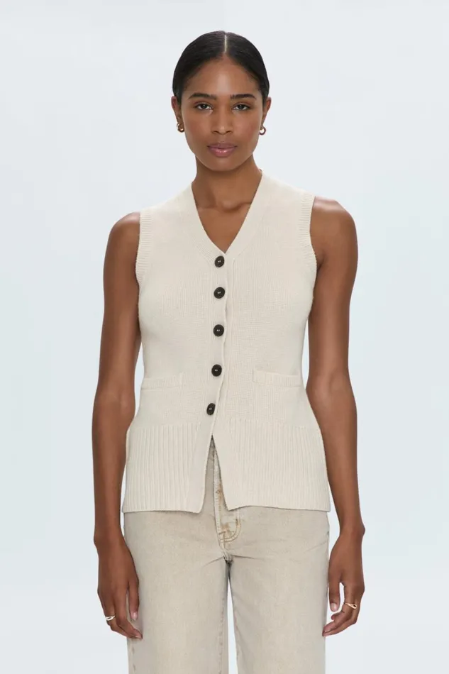 Women Audra Vest 8211 Dove Pistola Denim Sweaters and Knits