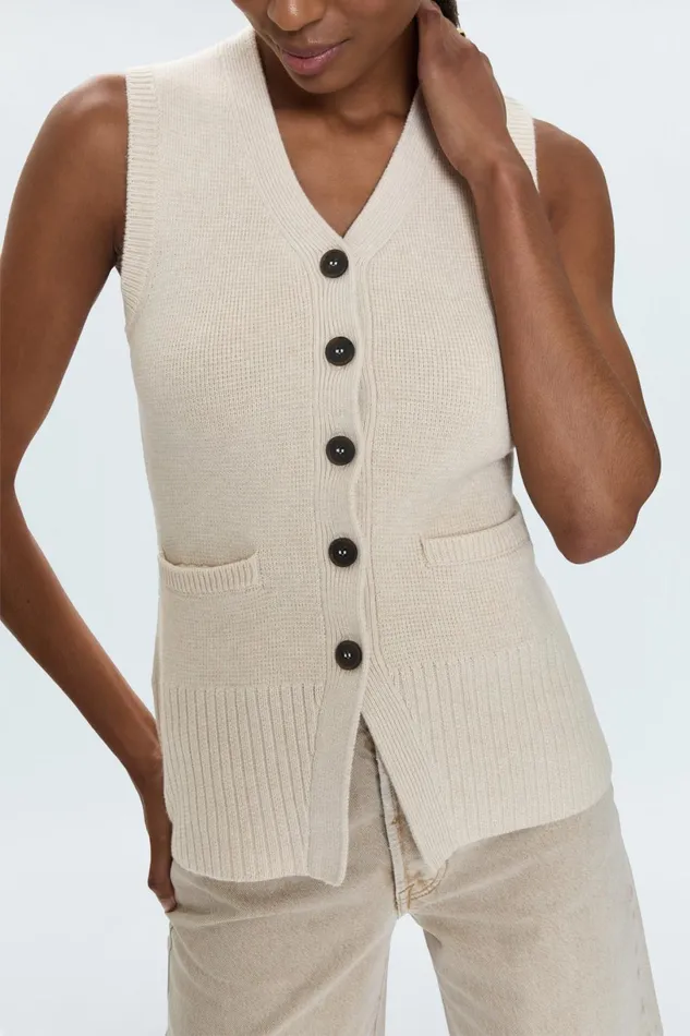 Women Audra Vest 8211 Dove Pistola Denim Sweaters and Knits