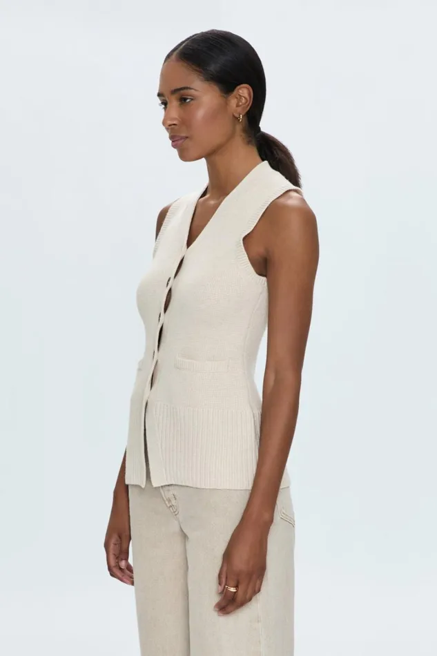 Women Audra Vest 8211 Dove Pistola Denim Sweaters and Knits
