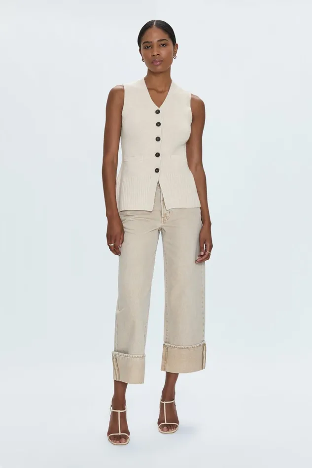 Women Audra Vest 8211 Dove Pistola Denim Sweaters and Knits