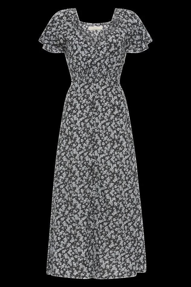 Women Aurelie Midi Dress Leilani Charred Navy Faithfull The Brand Dresses Women Aurelie Midi Dress Leilani Charred Navy Faithfull The Brand Dresses