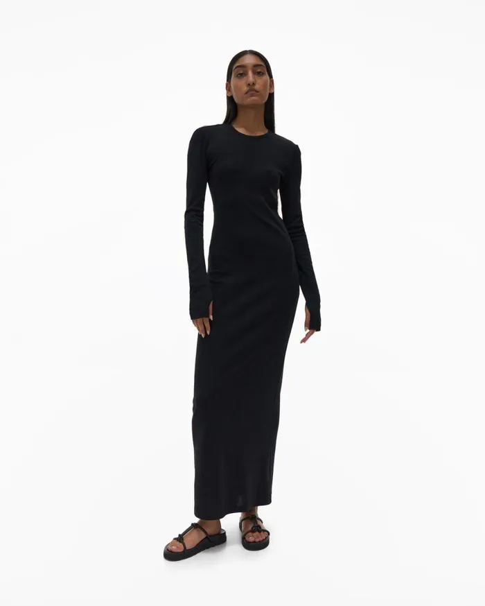 Women Back Cutout Dress Basalt Black Helmut Lang Dresses