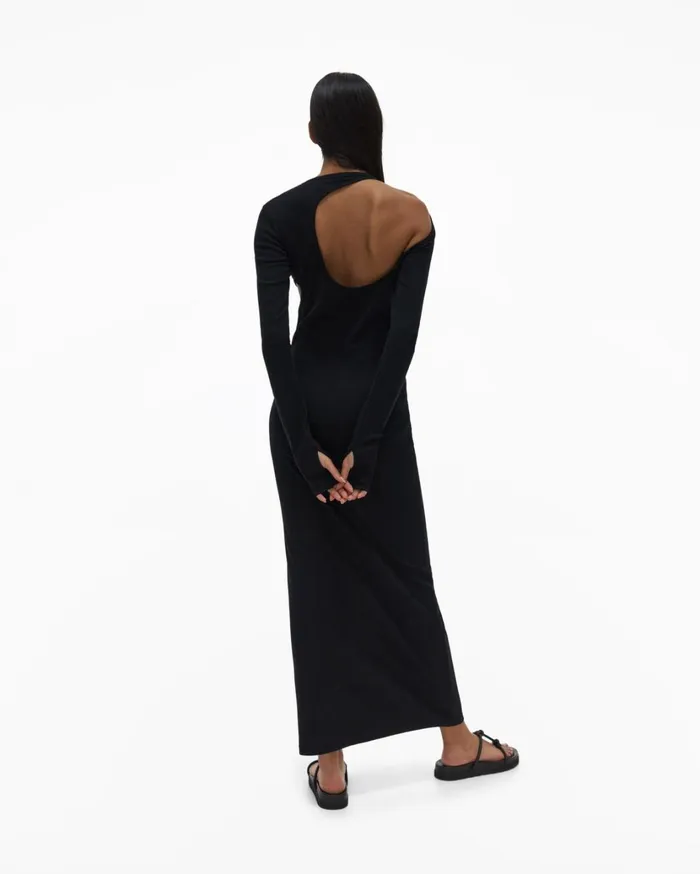 Women Back Cutout Dress Basalt Black Helmut Lang Dresses