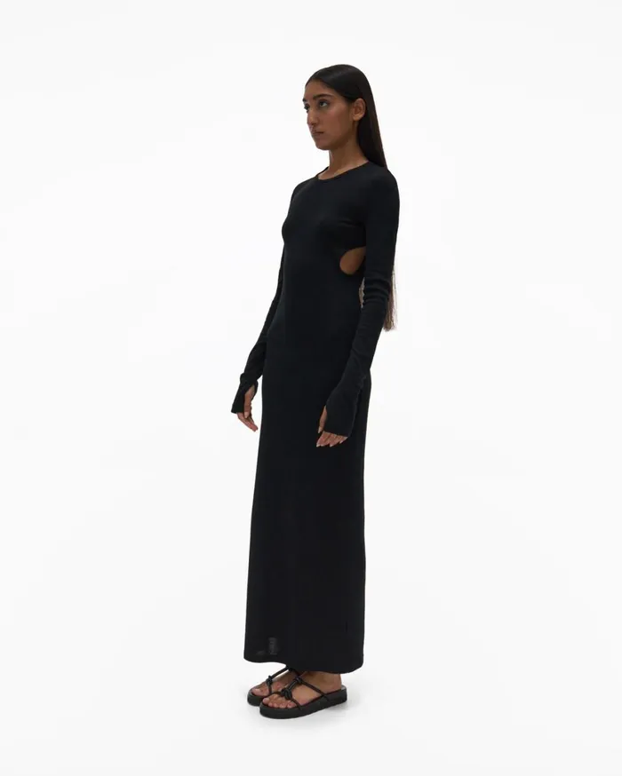 Women Back Cutout Dress Basalt Black Helmut Lang Dresses