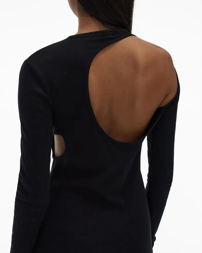 Women Back Cutout Dress Basalt Black Helmut Lang Dresses