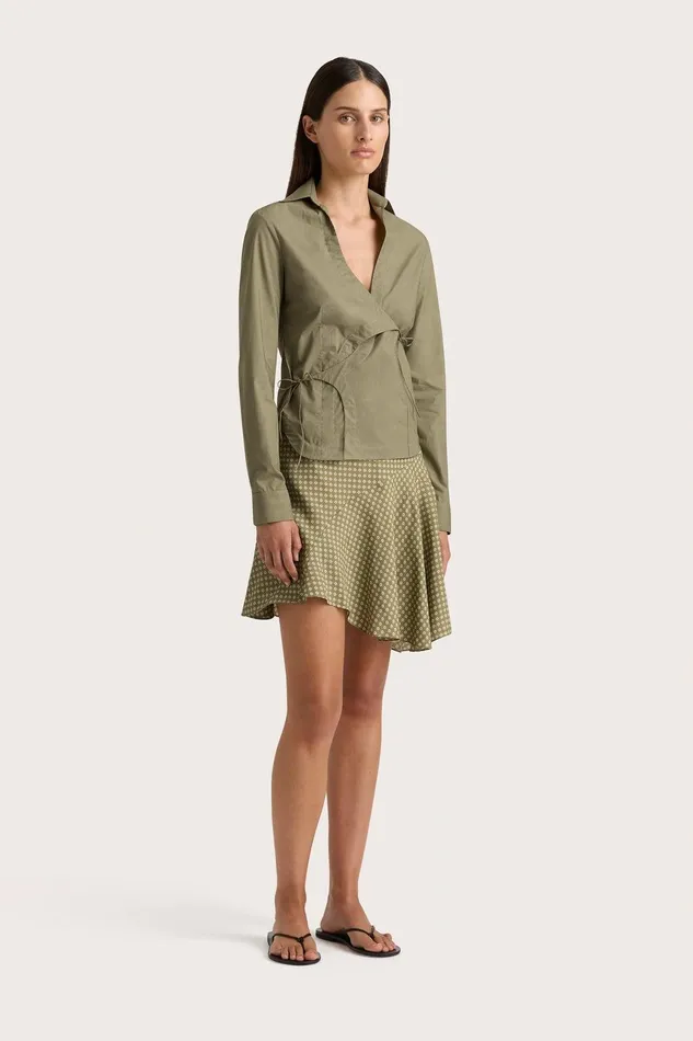 Women Baia Wrap Shirt Khaki Faithfull The Brand Tops Women Baia Wrap Shirt Khaki Faithfull The Brand Tops