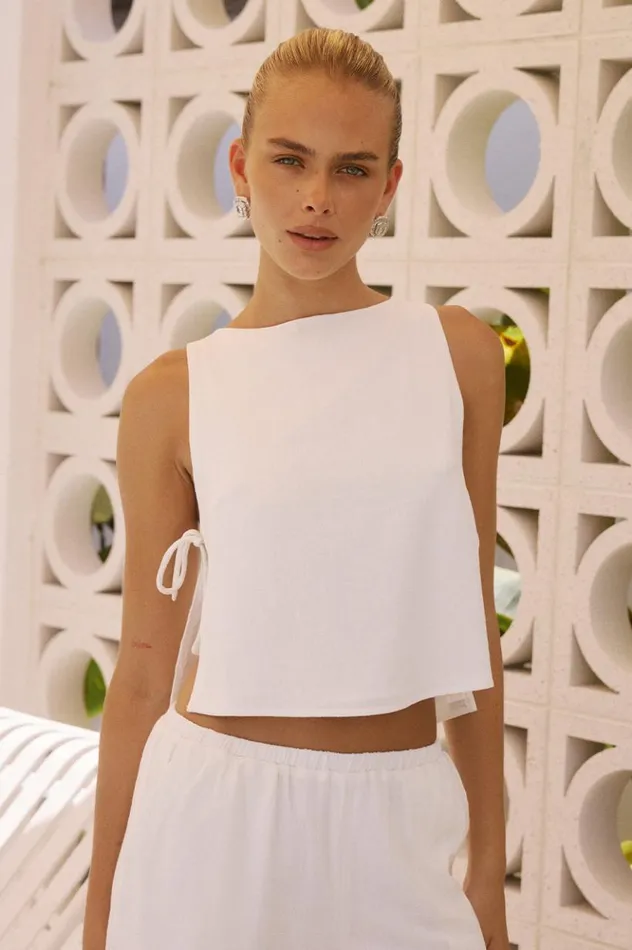 Women Basic Runaway The Label ELINA TOP White
