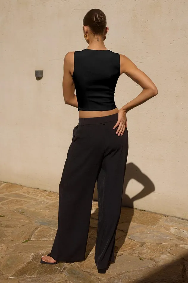 Women Basic Runaway The Label FLYN TOP Black