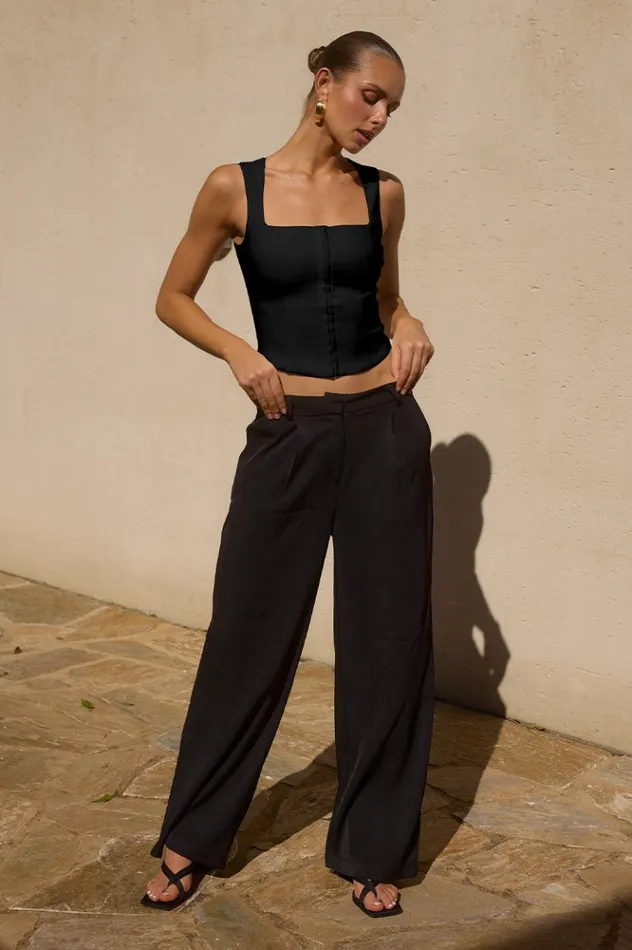 Women Basic Runaway The Label FLYN TOP Black