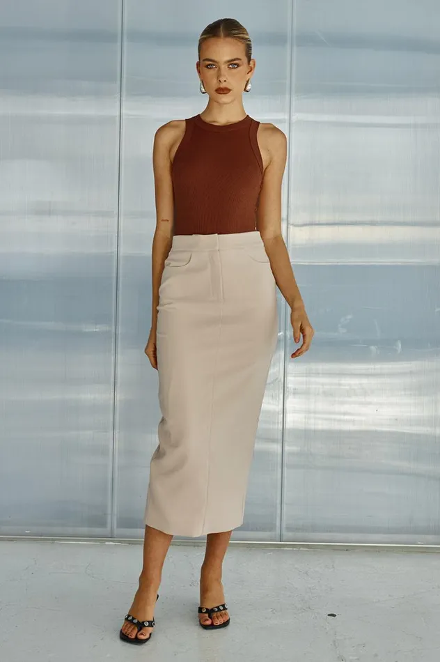 Women Basic Runaway The Label RORY TANK Chocolate