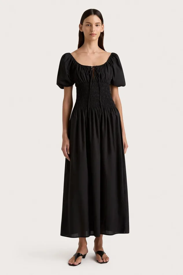 Women Beatrice Midi Dress Black Faithfull The Brand Dresses