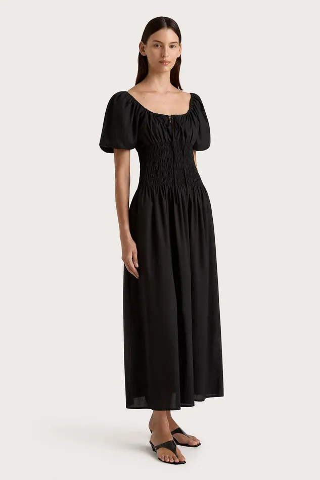 Women Beatrice Midi Dress Black Faithfull The Brand Dresses Women Beatrice Midi Dress Black Faithfull The Brand Dresses