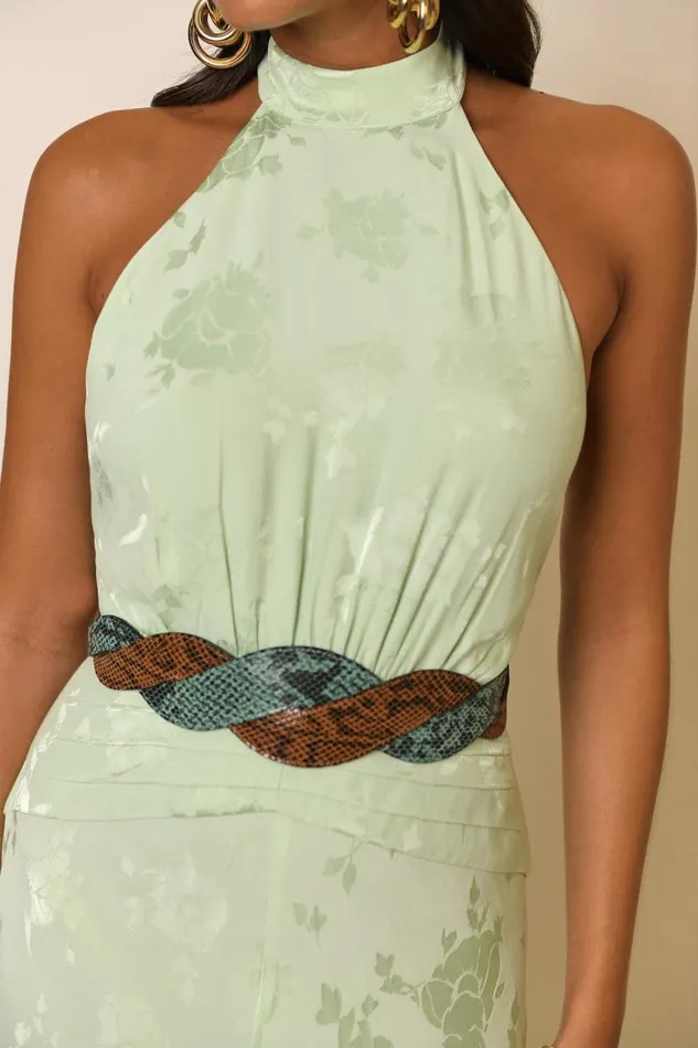 Women Belts RIXO Preesha Brown And Green Women Belts RIXO Preesha Brown And Green