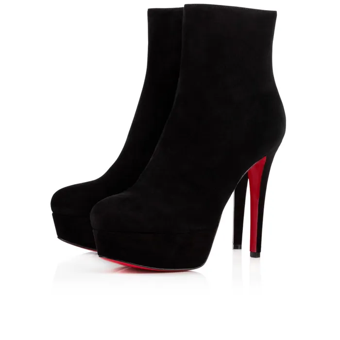 Women Bianca Booty 120 Mm Ankle Boots 8211 Suede Calf 8211 Black Black Christian Louboutin Platforms Women Bianca Booty 120 Mm Ankle Boots 8211 Suede Calf 8211 Black Black Christian Louboutin Platforms