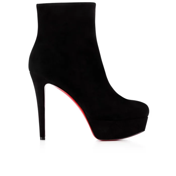 Women Bianca Booty 120 Mm Ankle Boots 8211 Suede Calf 8211 Black Black Christian Louboutin Platforms