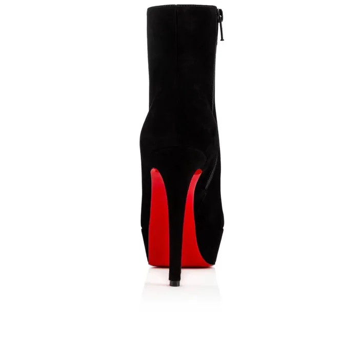 Women Bianca Booty 120 Mm Ankle Boots 8211 Suede Calf 8211 Black Black Christian Louboutin Platforms