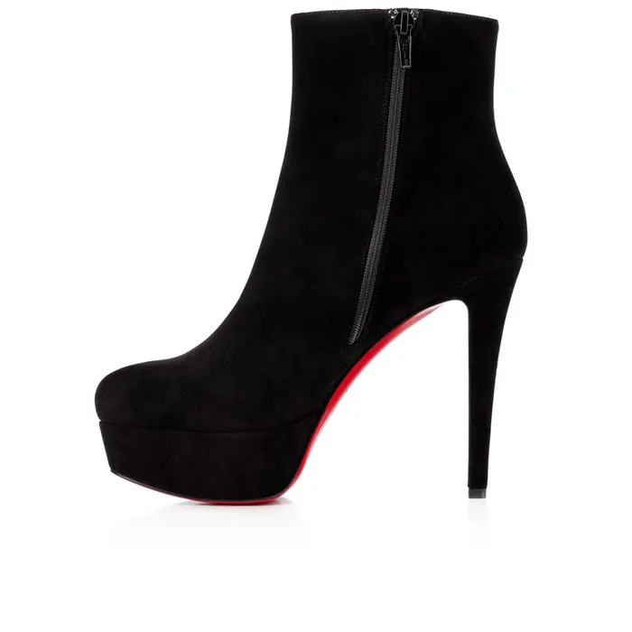 Women Bianca Booty 120 Mm Ankle Boots 8211 Suede Calf 8211 Black Black Christian Louboutin Platforms