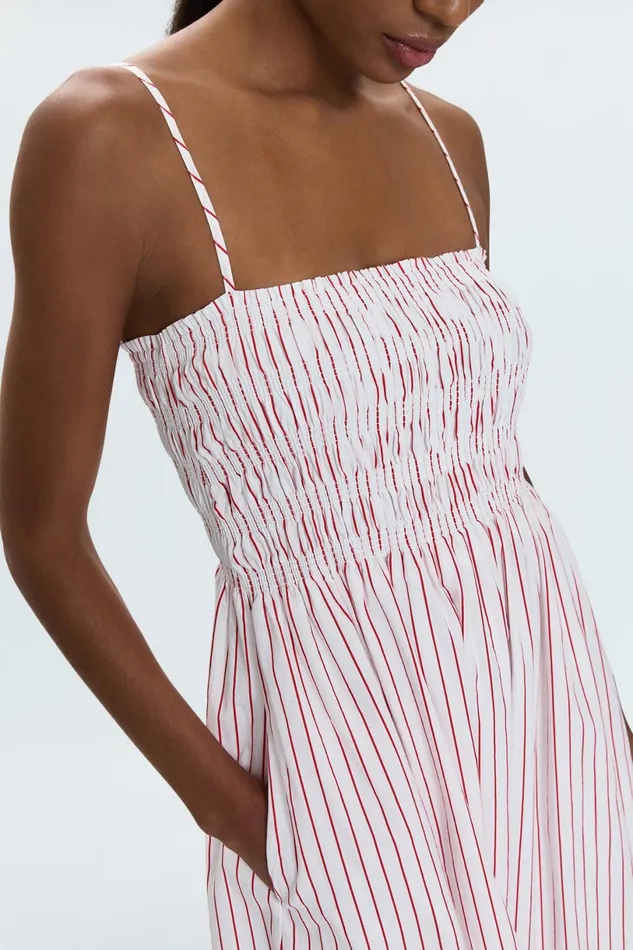 Women Bianca Shirred Bodice Dress 8211 Ruby Stripe Pistola Denim Dresses Women Bianca Shirred Bodice Dress 8211 Ruby Stripe Pistola Denim Dresses