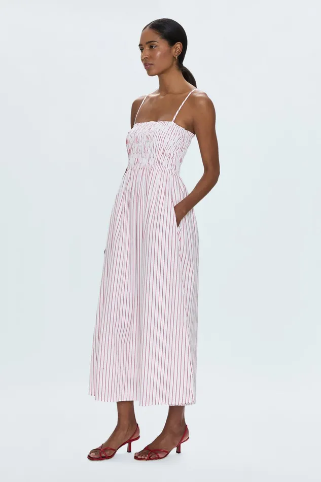 Women Bianca Shirred Bodice Dress 8211 Ruby Stripe Pistola Denim Dresses Women Bianca Shirred Bodice Dress 8211 Ruby Stripe Pistola Denim Dresses