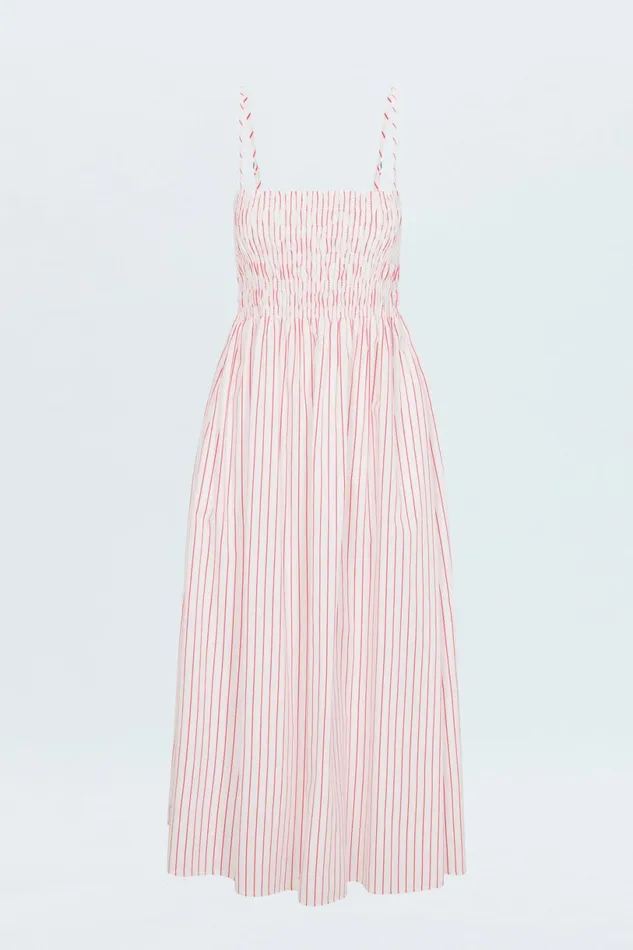 Women Bianca Shirred Bodice Dress 8211 Ruby Stripe Pistola Denim Dresses Women Bianca Shirred Bodice Dress 8211 Ruby Stripe Pistola Denim Dresses
