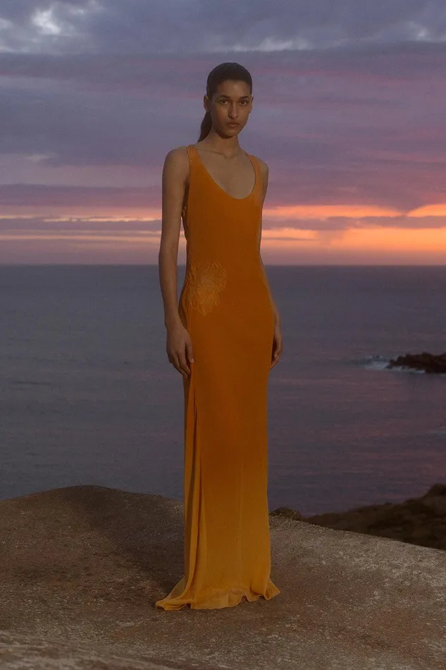 Women Biarritz Maxi Skirt Terracotta Ombre Faithfull The Brand Skirts and Shorts