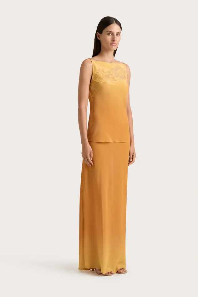 Women Biarritz Maxi Skirt Terracotta Ombre Faithfull The Brand Skirts and Shorts