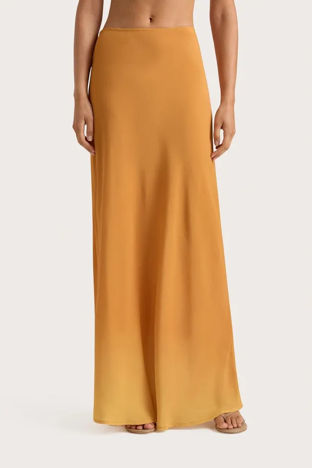 Women Biarritz Maxi Skirt Terracotta Ombre Faithfull The Brand Skirts and Shorts
