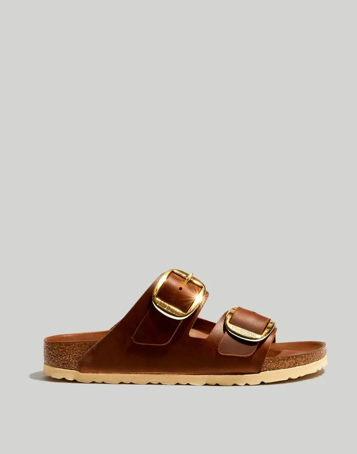 Women Birkenstock Big Buckle Arizona Sandals Cognac Oiled Leather Madewell Sandals