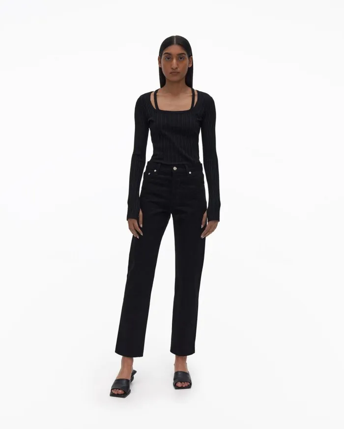 Women Black Straight Jean Black Helmut Lang Pants