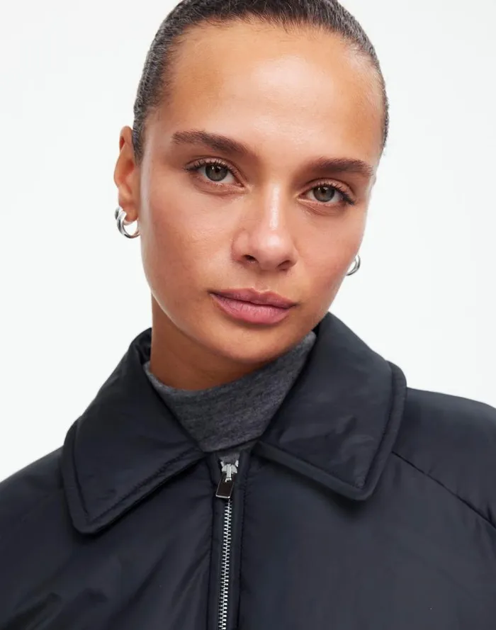 Women Bomber Puffer Jacket Mills Black Madewell Coats Jackets