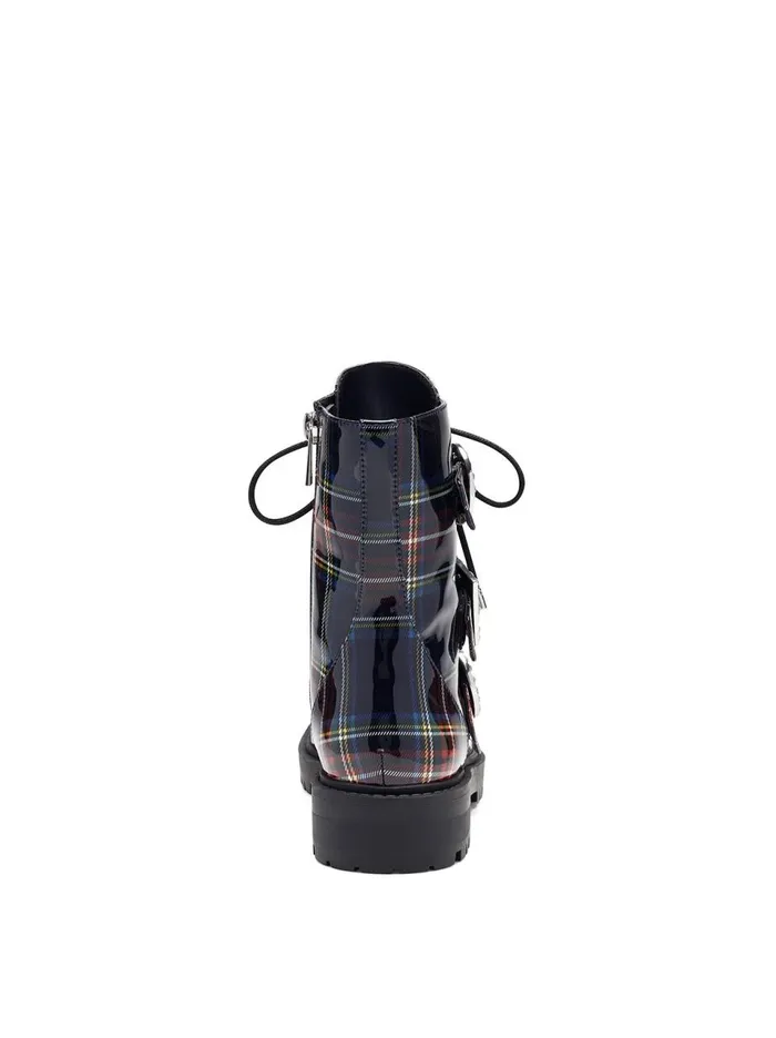 Women Boots and Booties Jessica Simpson Kirlah Boot In Patent Plaid Patent Plaid
