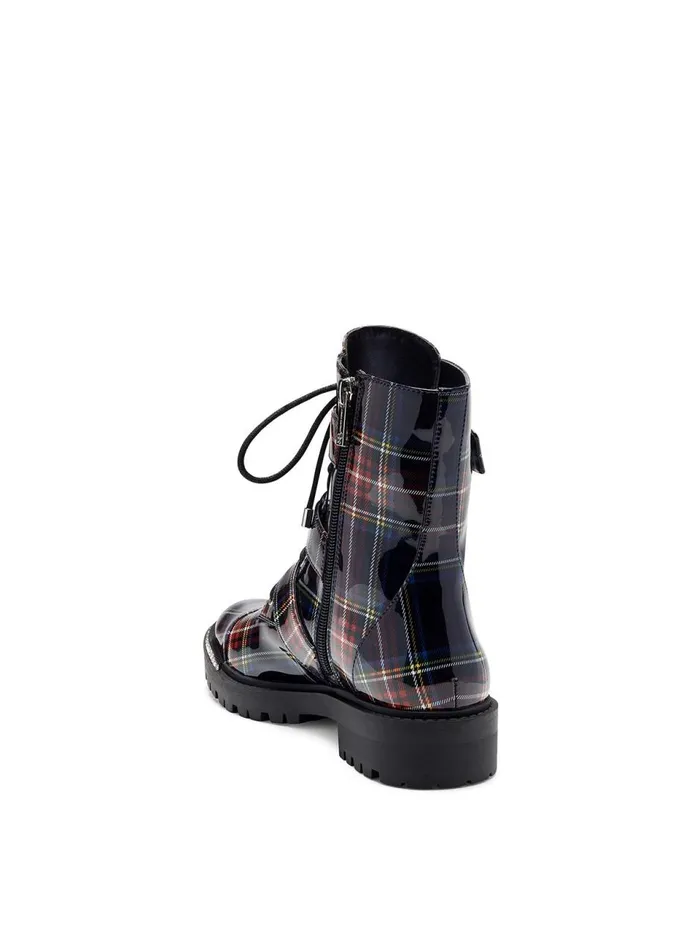 Women Boots and Booties Jessica Simpson Kirlah Boot In Patent Plaid Patent Plaid