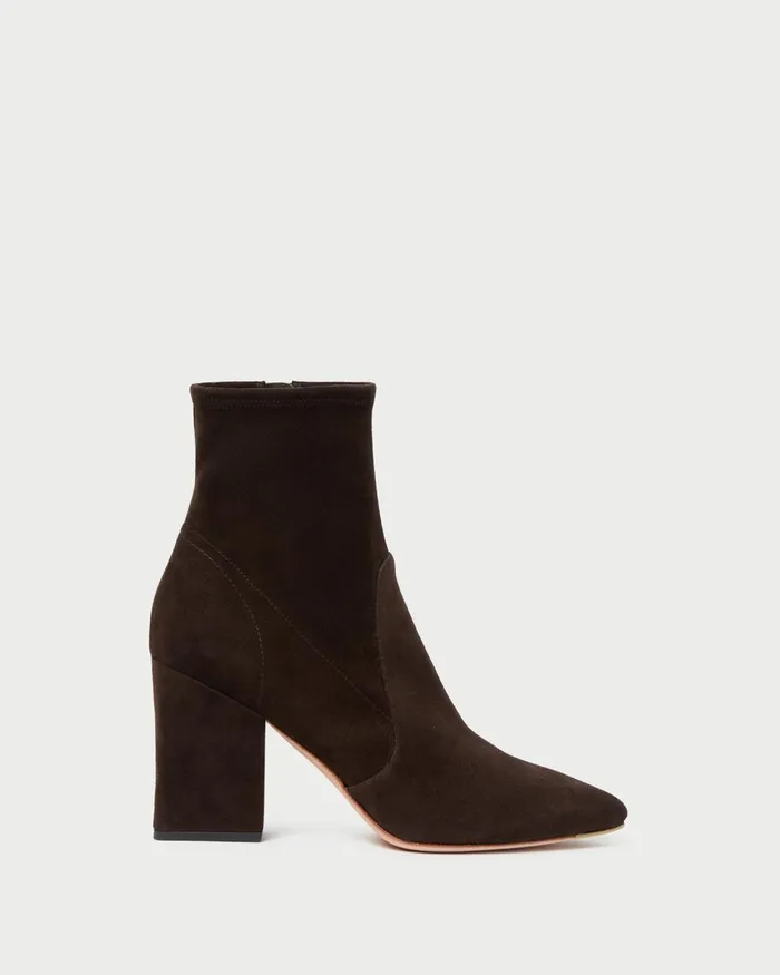 Women Boots Loeffler Randall Isla Brown Suede Slim Bootie