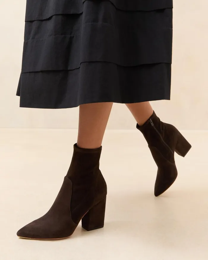 Women Boots Loeffler Randall Isla Brown Suede Slim Bootie Women Boots Loeffler Randall Isla Brown Suede Slim Bootie
