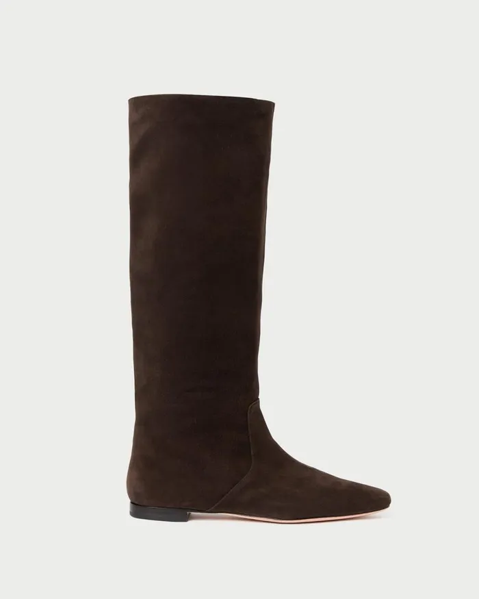 Women Boots Loeffler Randall Lillian Brown Suede Tall Boot