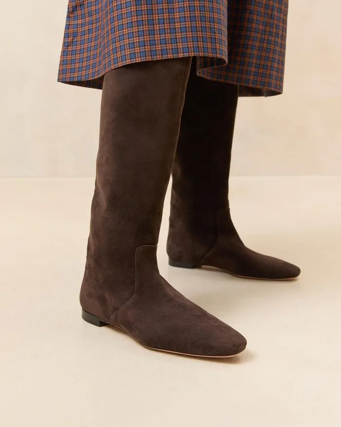 Women Boots Loeffler Randall Lillian Brown Suede Tall Boot Women Boots Loeffler Randall Lillian Brown Suede Tall Boot