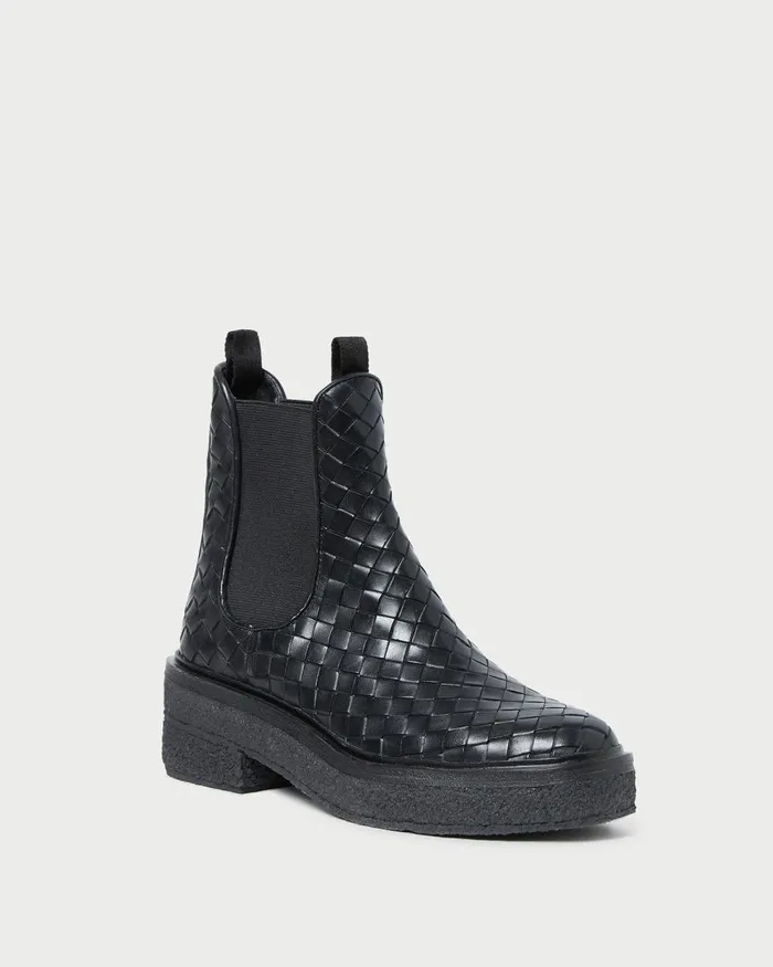 Women Boots Loeffler Randall Raquel Black Woven Chelsea Boot Women Boots Loeffler Randall Raquel Black Woven Chelsea Boot