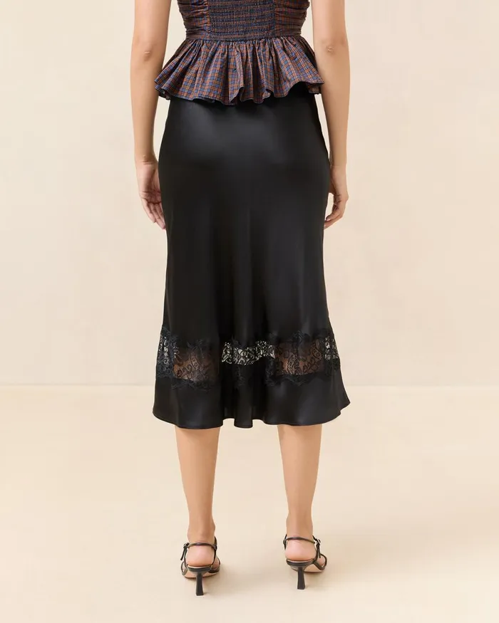 Women Bottoms Loeffler Randall Saskia Black Silk Skirt Women Bottoms Loeffler Randall Saskia Black Silk Skirt