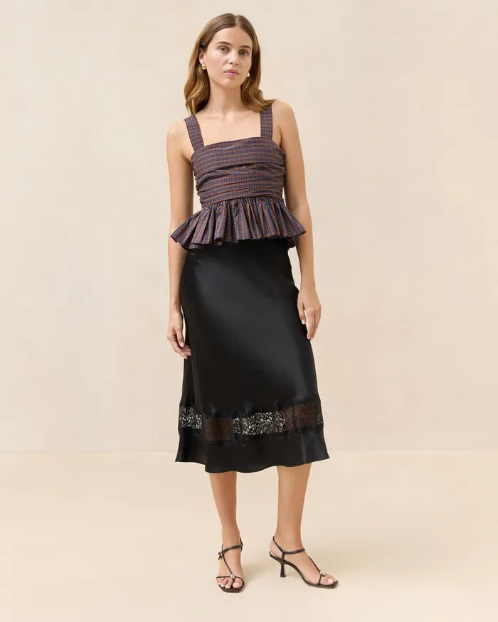 Women Bottoms Loeffler Randall Saskia Black Silk Skirt Women Bottoms Loeffler Randall Saskia Black Silk Skirt