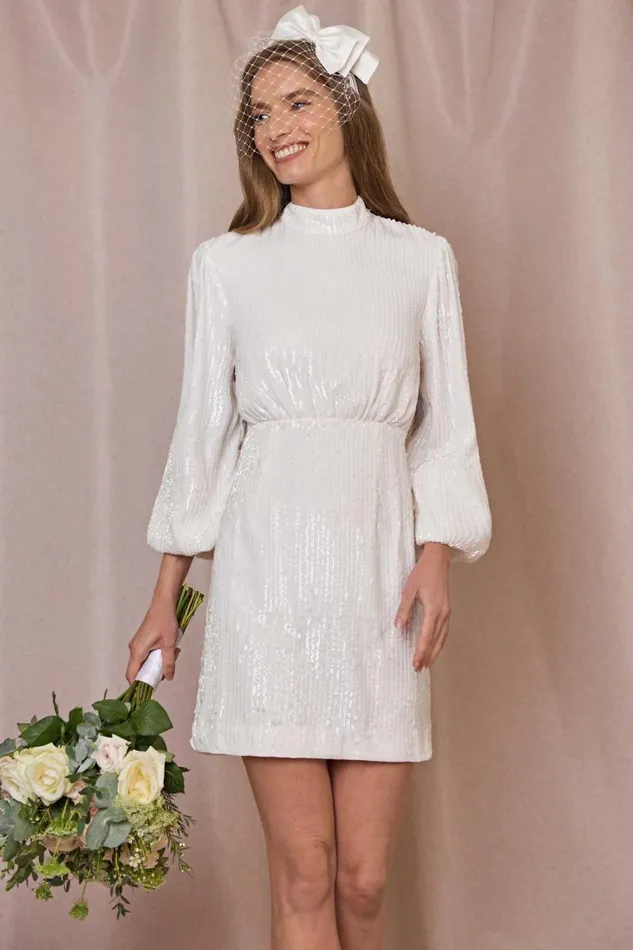 Women Bridal Party RIXO Lara Ivory Sequin