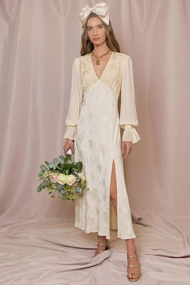 Women Bridal RIXO Aoife Poppy Jacquard Cream Women Bridal RIXO Aoife Poppy Jacquard Cream