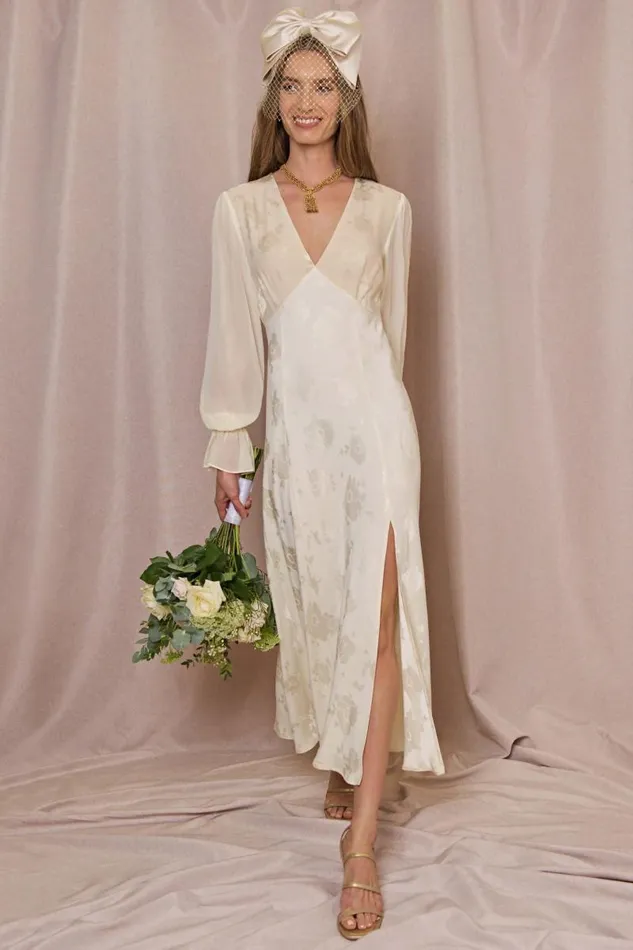 Women Bridal RIXO Aoife Poppy Jacquard Cream Women Bridal RIXO Aoife Poppy Jacquard Cream
