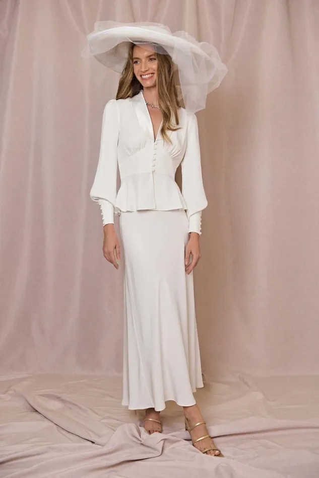 Women Bridal RIXO Joan Satin Back Silk Crepe Women Bridal RIXO Joan Satin Back Silk Crepe