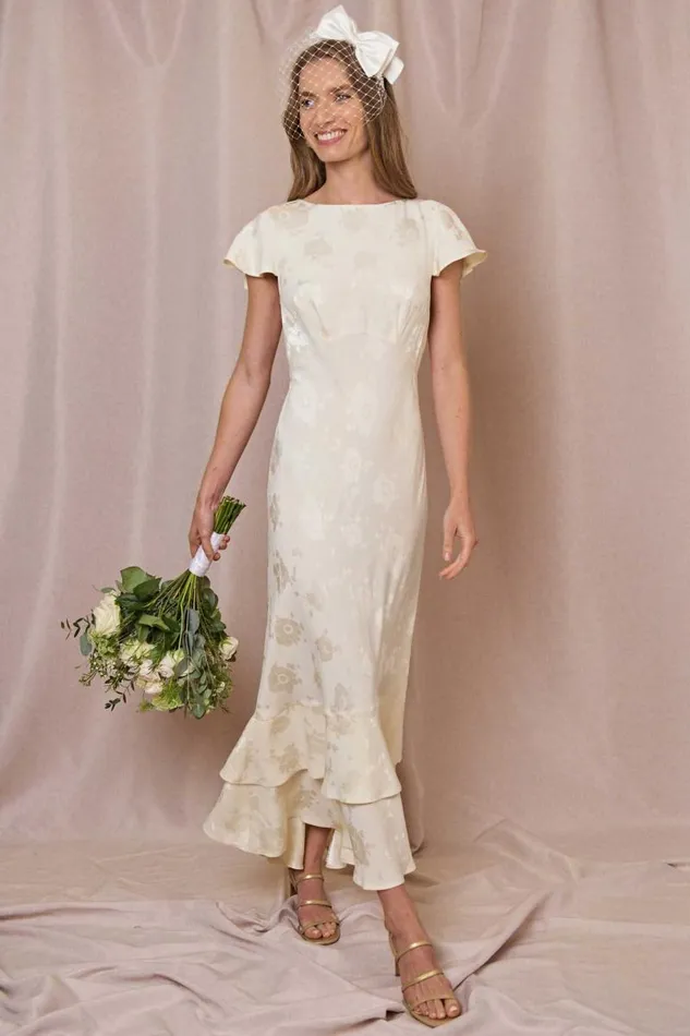 Women Bridal RIXO Liberty Ivory Poppy Jacquard