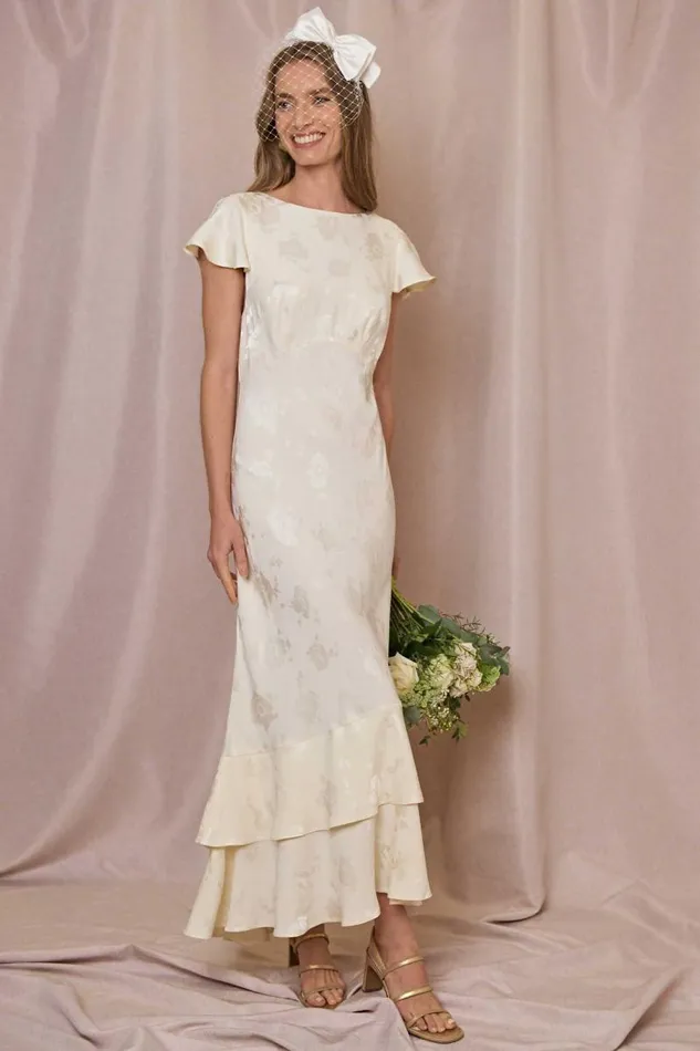 Women Bridal RIXO Liberty Ivory Poppy Jacquard Women Bridal RIXO Liberty Ivory Poppy Jacquard