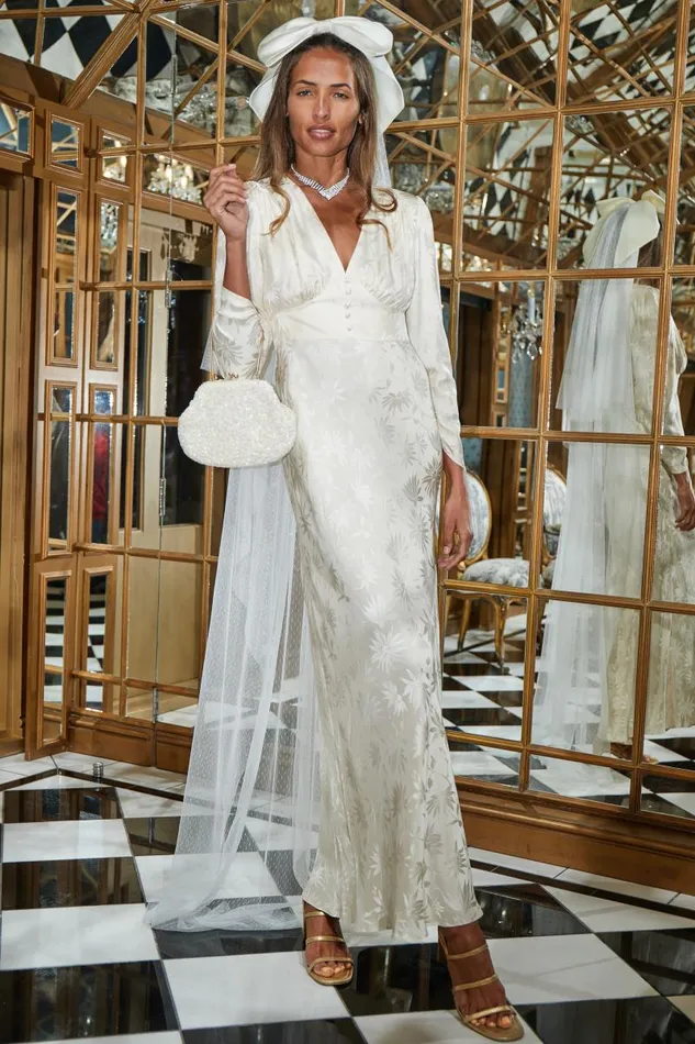Women Bridal RIXO Lilli Daisy Jacquard Ivory Women Bridal RIXO Lilli Daisy Jacquard Ivory